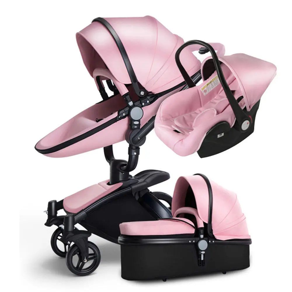 Популярная детская коляска для мамы 3 в 1 из алюминиевого сплава с высоким обзором