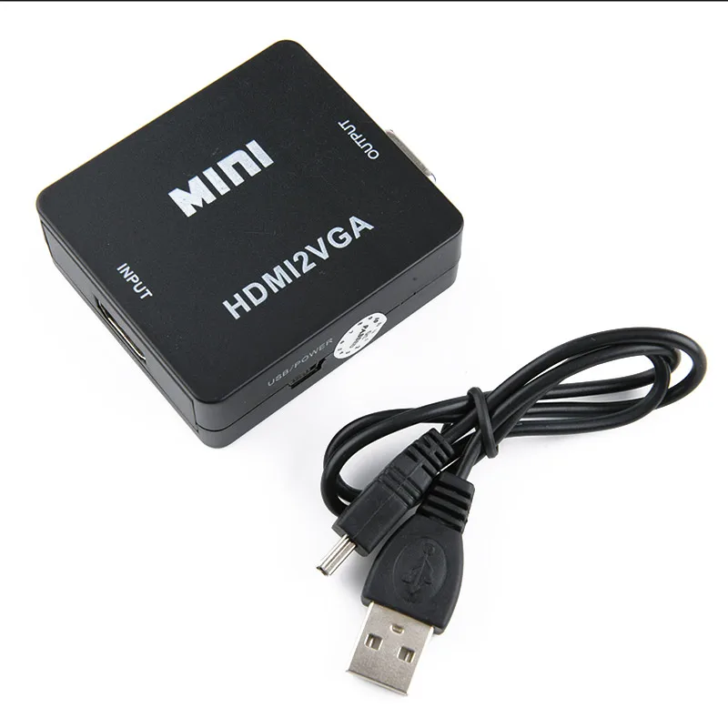 HDMI в VGA конвертер Поддержка аудио и видео (CVBS) адаптер RCA AV/CVSB L/R 1080P AV2HDMI|Кабели HDMI| |
