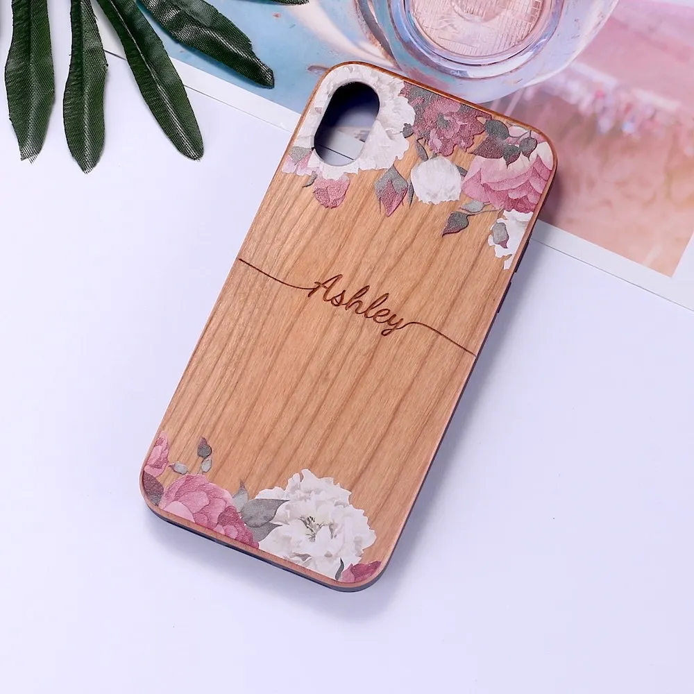 Floral 5 Индивидуальный винтажный Вишневый Дерево Цветочный ваше имя телефон Мягкий Бампер для iPhone 11 Pro Max XS Max XR X 7Plus 8Plus 7 8 - Цвет: Floral 5