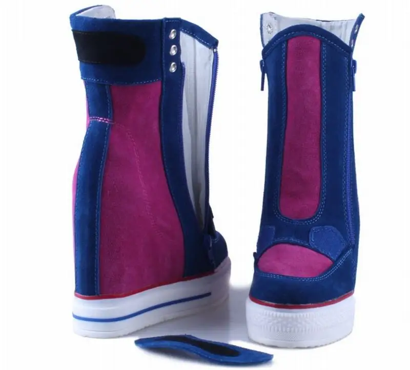 Натуральная кожа замша вышивка высокий подъём обувь на каждый день Zapatillas Deportivas