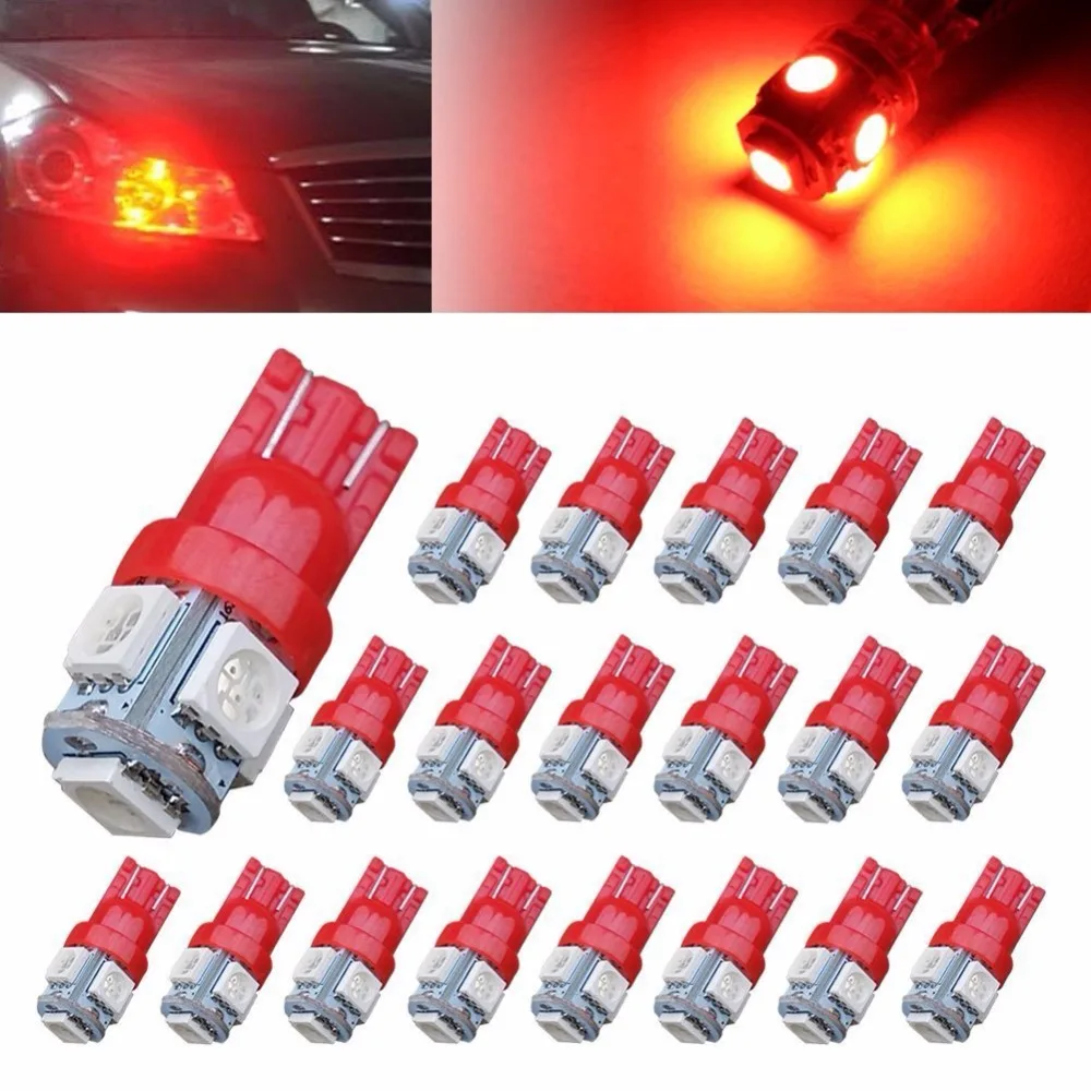 Lampada Pingo 5 Led 5050 Smd T10 W5w Unid Frete Unico (красный/амарело/синий гель) | Автомобили и