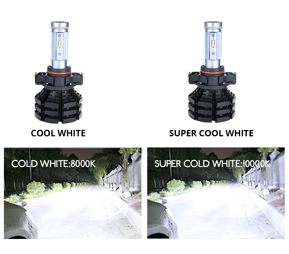 2 шт. 6500K 3200K 2200K 8000K 10000K 10000LM 1860 чип H3 H4 светодиодный H7 фар автомобиля 50 Вт H1 H11 H15 12V 9004 9007 9012 PSX24 PSX26
