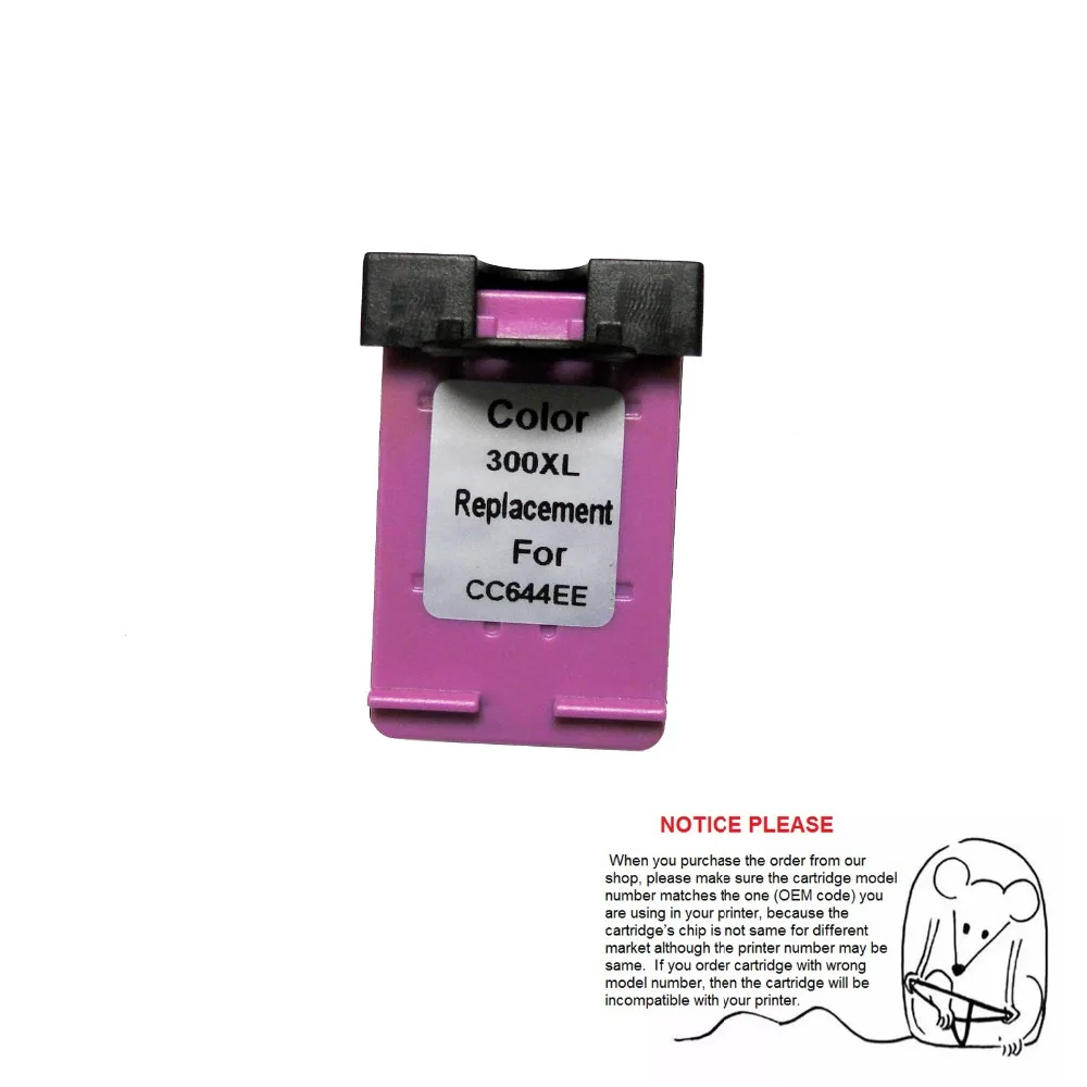 

YOTAT 1pcs color Remanufactured ink cartridge for HP300XL HP300 Deskjet D1600 D2600 F2400 D5500 D2500 F4200 F4400 F4500 Printer