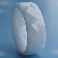 cool facet white 8mm hi tech scratch proof ceramic ring