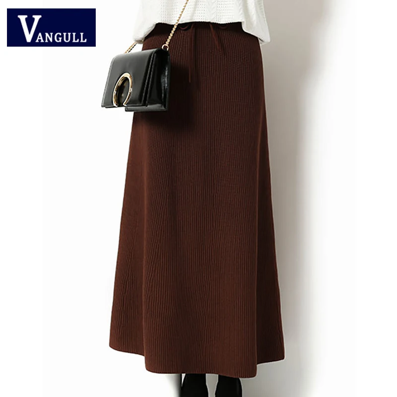Женская трикотажная юбка VANGULL Повседневная Теплая трапециевидной формы с