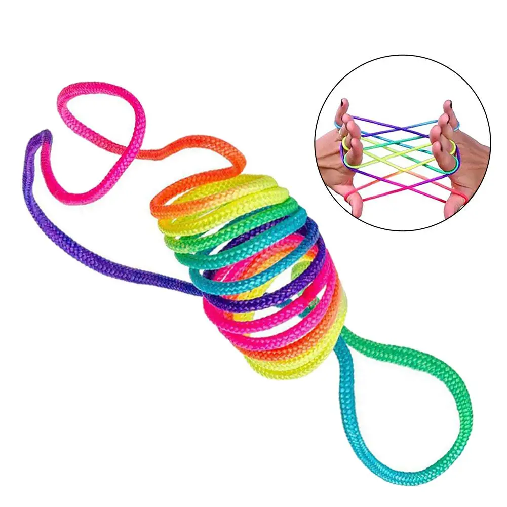 

2020 Fashion Kid's Rainbow Coloured Thread Toy Rope Finger Rope Puzzle Creates Various Figures