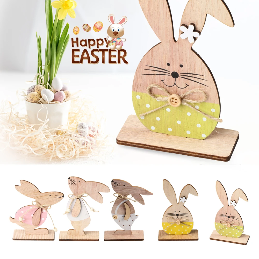 Деревянные украшения в виде кролика LASPERAL пасхальные новые подарки для рукоделия