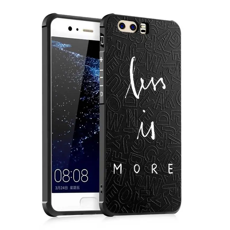 Black Man Skull Lights For Huawei P10 P 10 Plus Case 3D Carving Painted Matte Soft Phone Back Cover Silicone Coque Lite | Мобильные