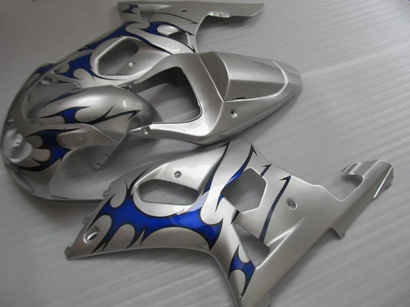 Лучший комплект обтекателей для SUZUKI GSXR600 750 01 02 03 GSXR 600 GSXR750 2001 2002 2003 ABS Серебряный