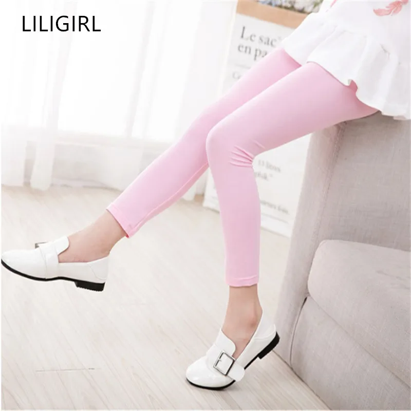 LILIGIRL/леггинсы для девочек осенние штаны ярких цветов детские узкие брюки