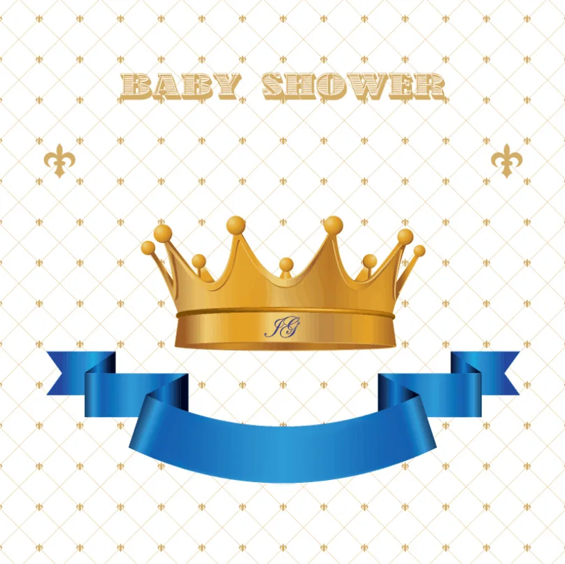 

8x8FT Gold Diamonds Crown Nautical Boy Baby Shower Custom Photo Background Studio Backdrops Vinyl 240cm x 240cm