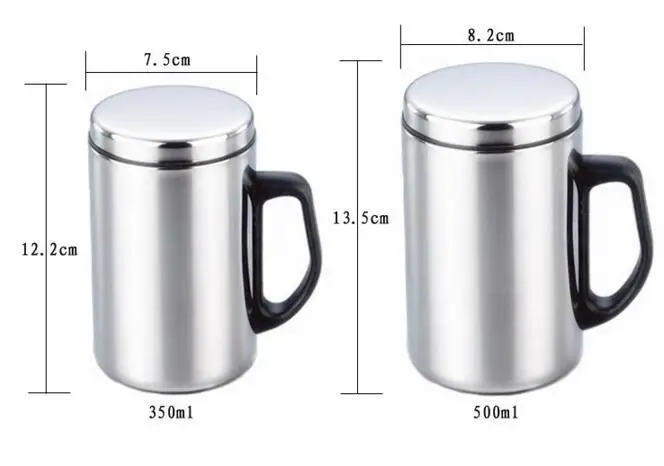Высокое качество 500 мл/350 мл нержавеющая сталь путешествия кружки кофе TeaDouble слоев