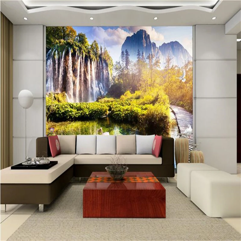 Большой пользовательский фон для гостиной с изображением белоснежного гуся