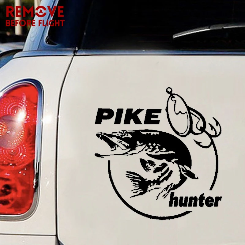 Виниловая наклейка на автомобиль Pike Hunter рыба животное 13 3 х14 см модное украшение