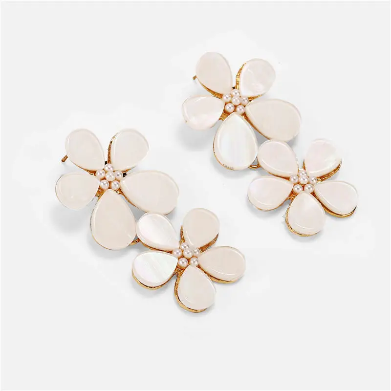Fashion Earrings 16 17 км большие золотые ZA Висячие серьги для женщин девушка кристалл оболочки имитация жемчуга висячие серьги модные свадебные украшения - Окраска металла: Fashion Earrings 16