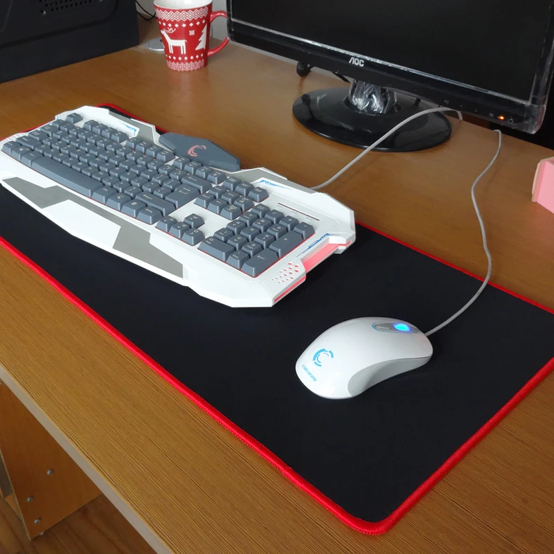 Игровой коврик для мыши pbpad с закругленными краями красный/черный высокое