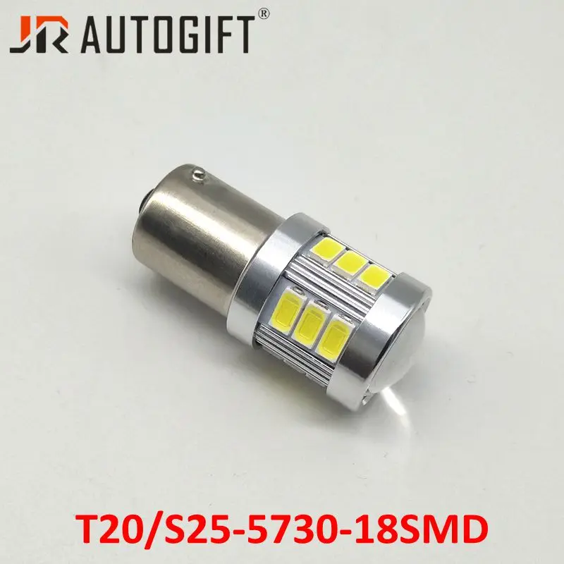 10 шт. автомобильный Стайлинг BA15S P21W 1156 5630 5730 LED 18SMD S25 T20 12В-24В указатель поворота 7440