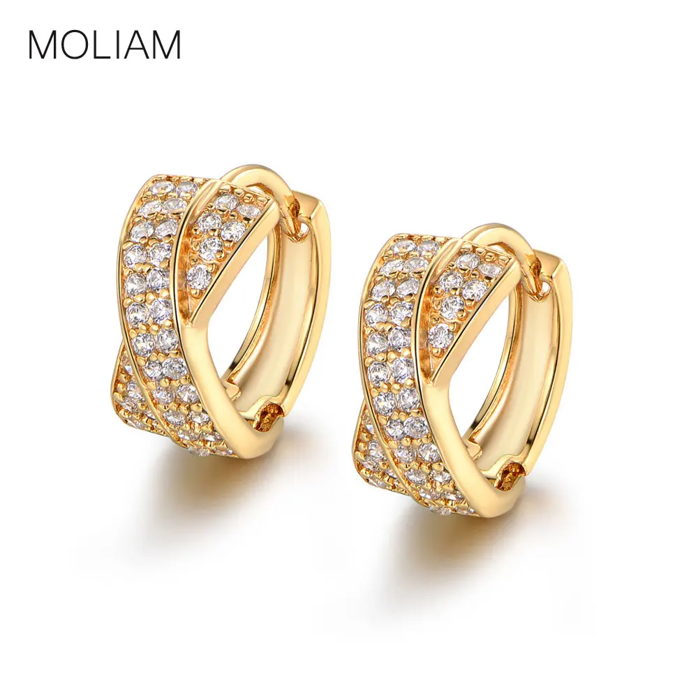MOLIAM Роскошные витые маленькие серьги-кольца для женщин 2016 ювелирные изделия из