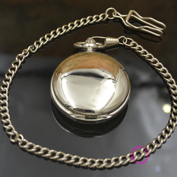 

g Mechanical Pocket Watch man smooth case open 2 vintage father Stylish black Hand Wind Roman Number gift hour good quality