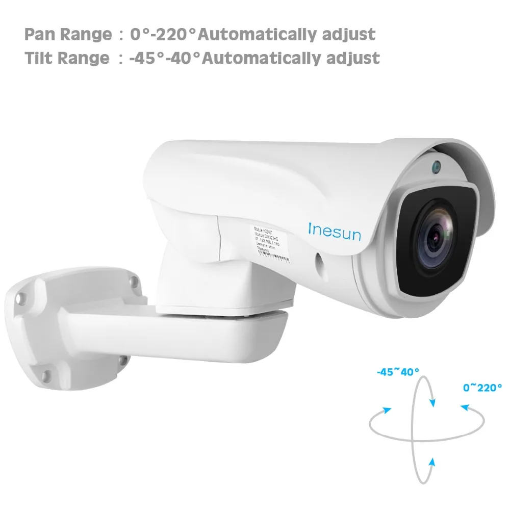 Inesun 5MP(2688x1944) Супер HD AHD PTZ CCTV камера 10X оптический зум наружная камера видеонаблюдения 330ft Лазерная ИК