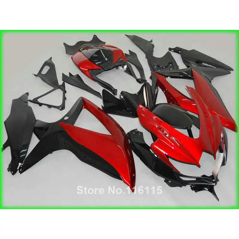 Идеально подходит для SUZUKI K8 K9 GSXR 600 750 2008 2009 2010 красный черный пластиковый комплект