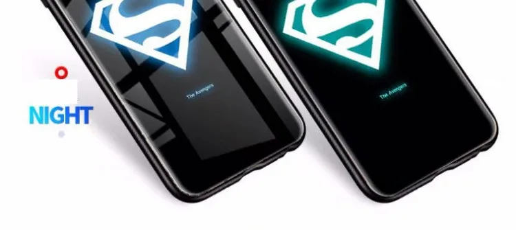 Чехол в виде светящегося стекла для iphone 7, 8, 6, 6s Plus, X, XR, XS Max, Железный человек, Капитан Америка