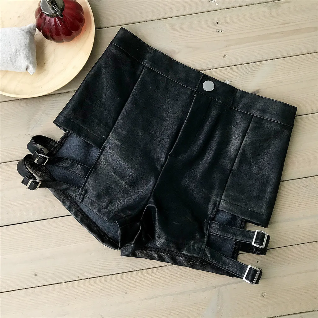 JAYCOSIN Women Brand New Shorts Black Womens Shorts Leather Shorts Sexy Mini Shorts mini shorts clothes outfits july 11