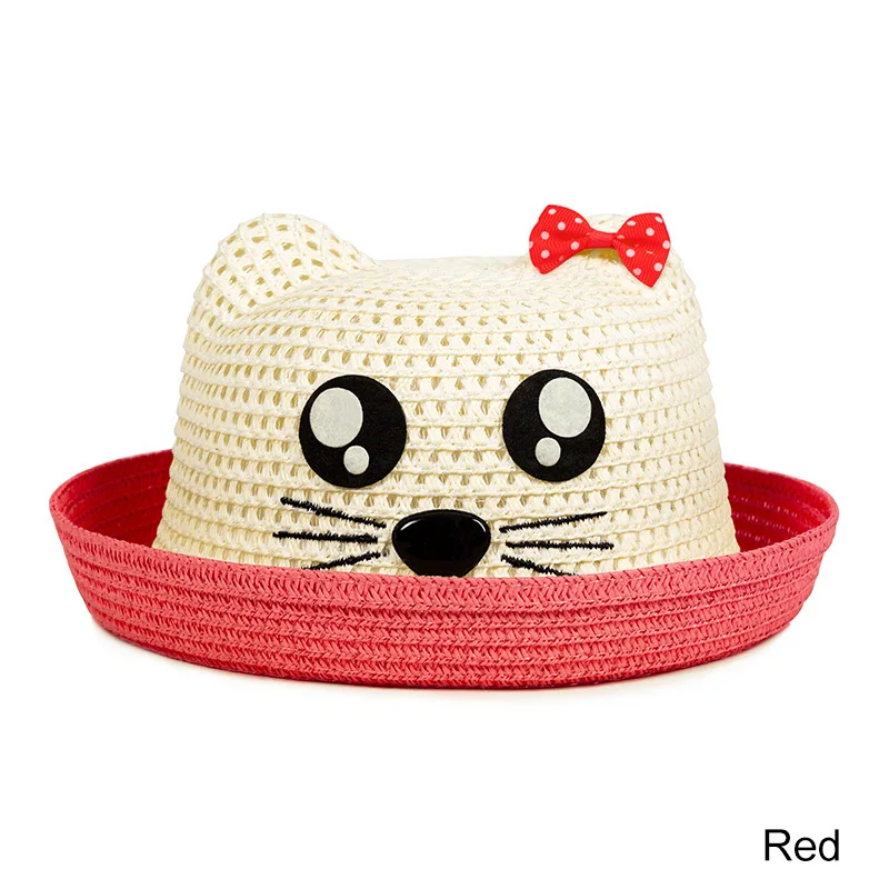 Red MOLIXINYU детская соломенная шляпа для девочек, летняя пляжная шапка для малышей, милые детские шляпы от солнца для мальчиков и девочек - Цвет: Red