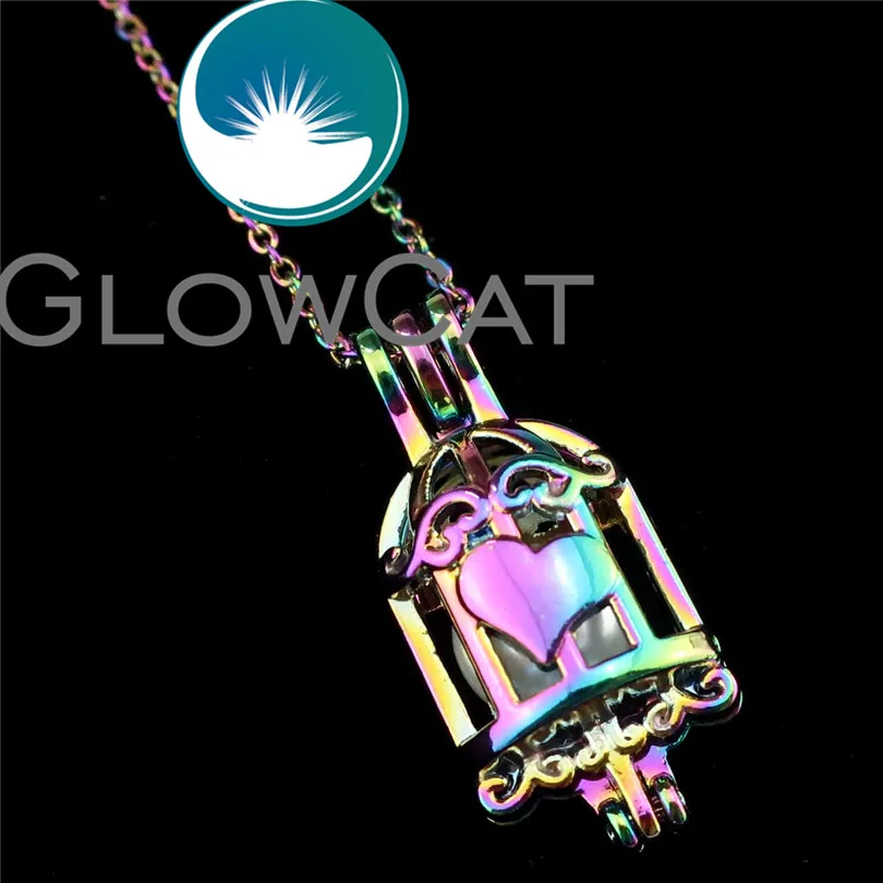 GLOWCAT R-C669 Радуга Цвет клетка любящее сердце серебряные шарики Клетка подвеска