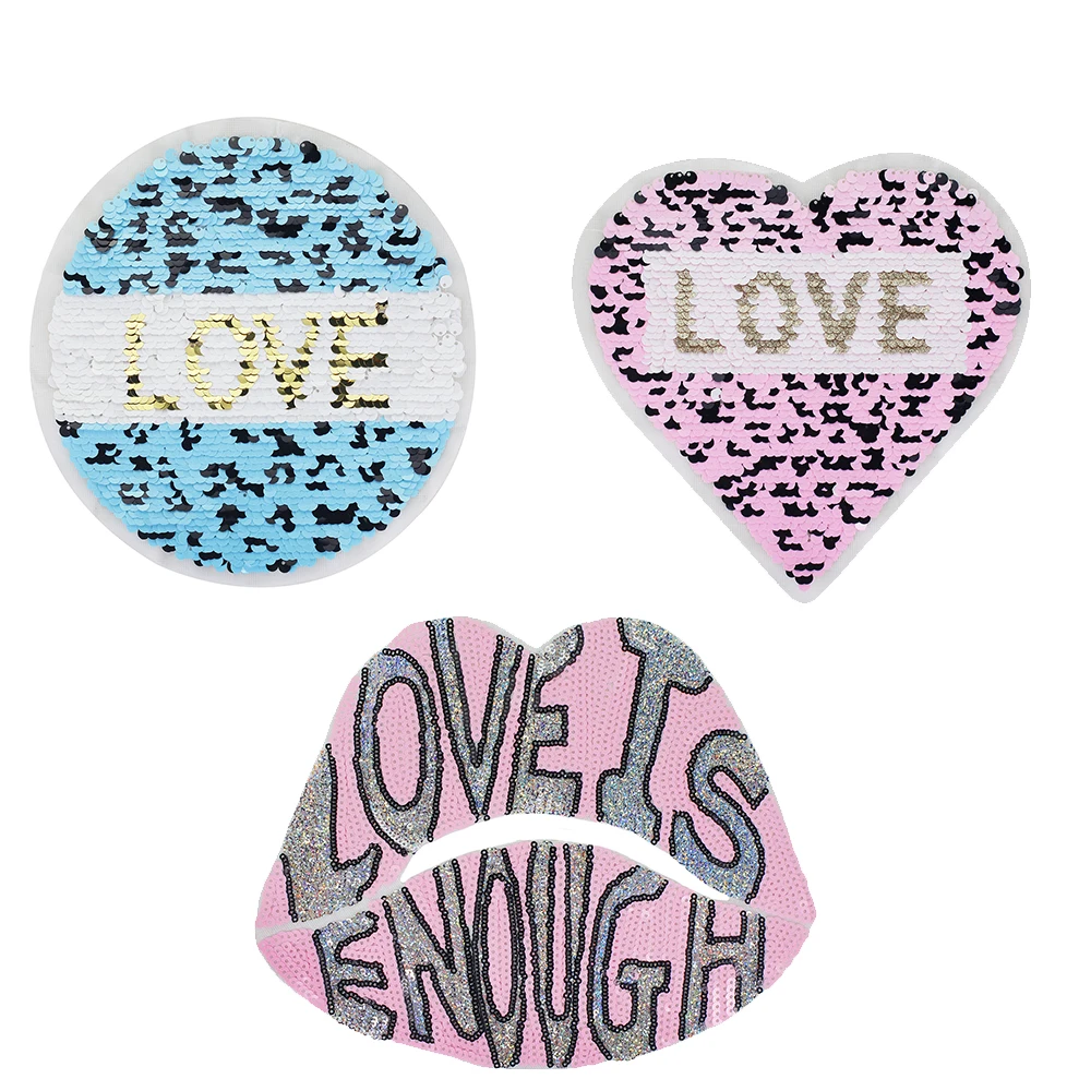 3 шт. блестящие нашивки в виде сердца для одежды и футболки | Дом сад