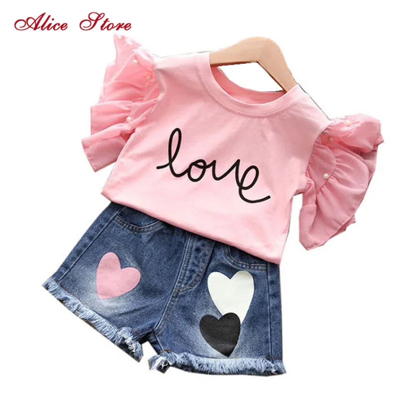 Детские джинсы и футболки Alice summer Лидер продаж 2018 года детская одежда из двух