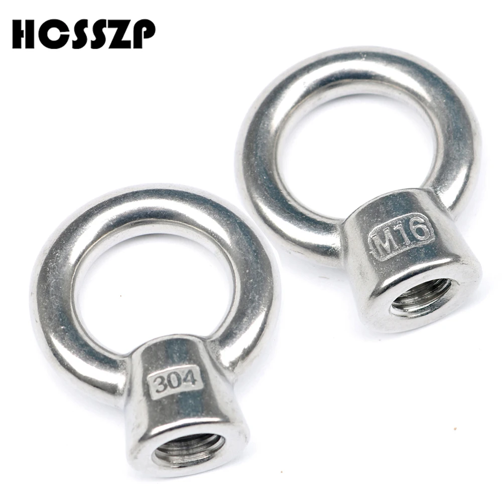 HCSSZP 10 шт. M6-M16 JIS1169 подъемные гайки для глаз 304 кольцо из нержавеющей стали с гайкой
