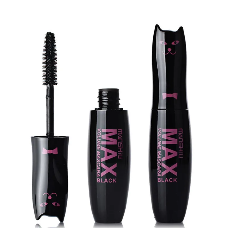 Cute Cat Max Volume Waterproof Natural Black Mascara Cosmetic Length Extension Curling Thick Eyelash |