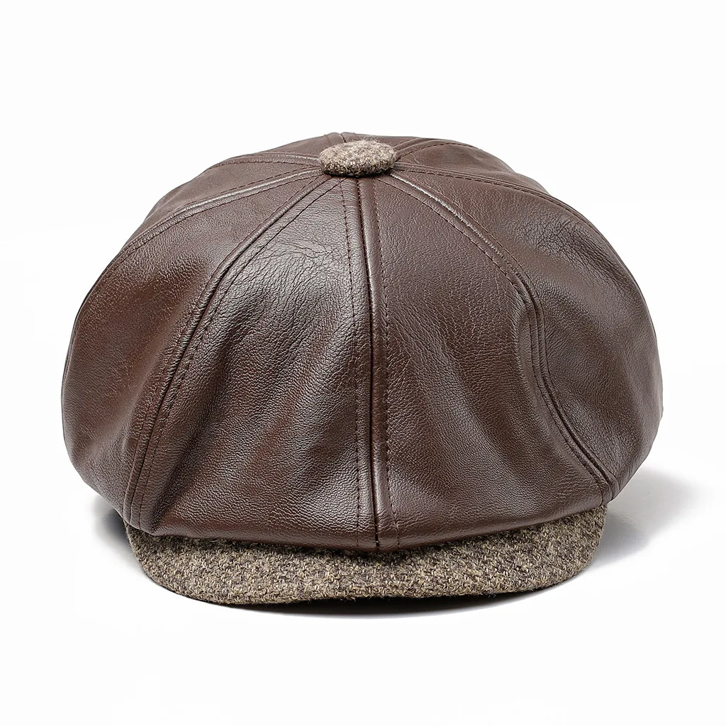 Solid Color Women's PU Octagonal Cap Autumn Winter New Men Classic Painter Hat Outdoor Casual Fashion Newsboy |