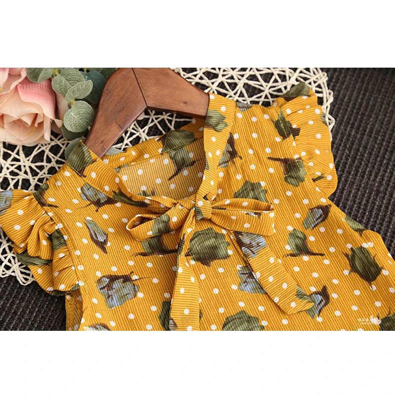 Комплекты для девочек коллекция 2020 года летняя детская одежда шифоновый топ в