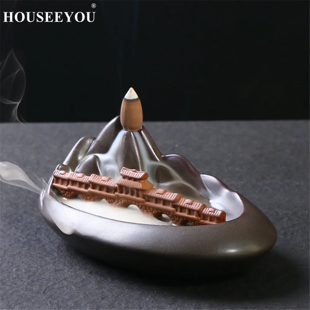 Горелка для благовоний HOUSEEYOU подставка ароматерапии с крытым и горным мостом