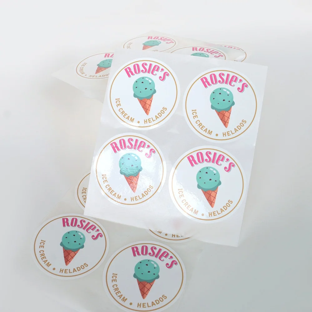 Индивидуальная печать логотипа наклейка из ламинированной бумаги с защитой от