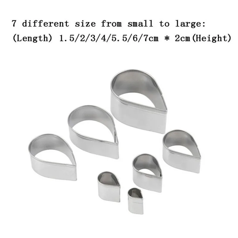 7 шт./компл. форма для торта из нержавеющей стали в форме капли нож и печенья Форма