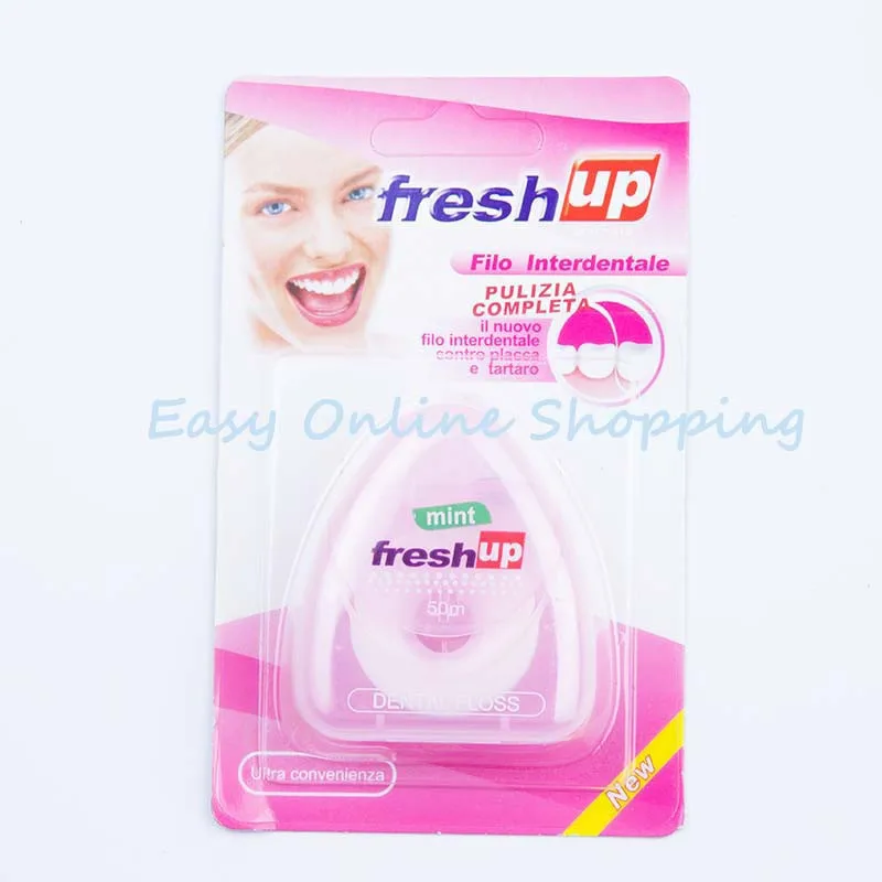 Зубная нить с микровоском 50 м ароматом перечной мяты|Держатель зубной нити| |