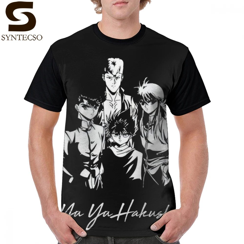 Yu Hakusho футболка Yu Hakusho Group футболка с короткими рукавами Классическая графическая Футболка мужская Полиэстеровая большая футболка с принтом