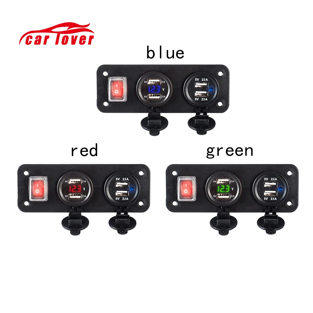 5V 4.2A зарядное устройство для мотоцикла 4 USB адаптер и переключатель зажигалки