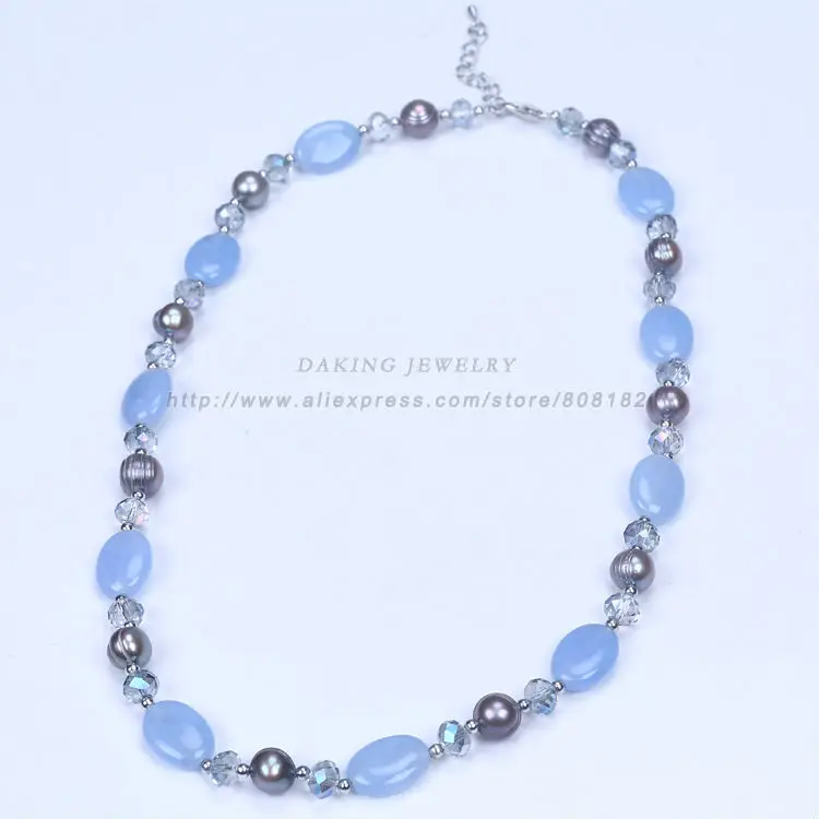 Жемчужное ожерелье Daking в форме настоящей картофеля с каменными бусинами колье