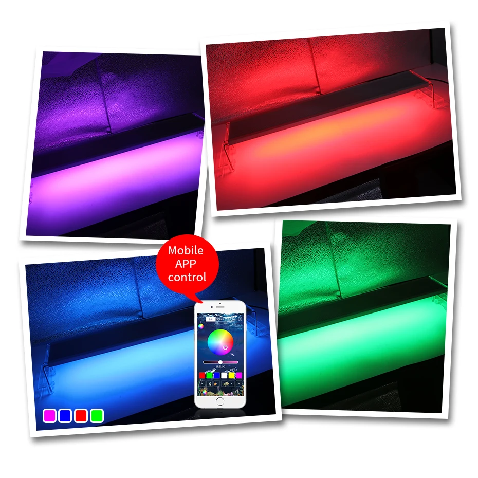 30-50 см RGB светодиодный светильник для аквариума лампа для аквариума светодиодный светильник ing морская рыба с расширенным кронштейном аквариумный светильник Bluetooth контроль