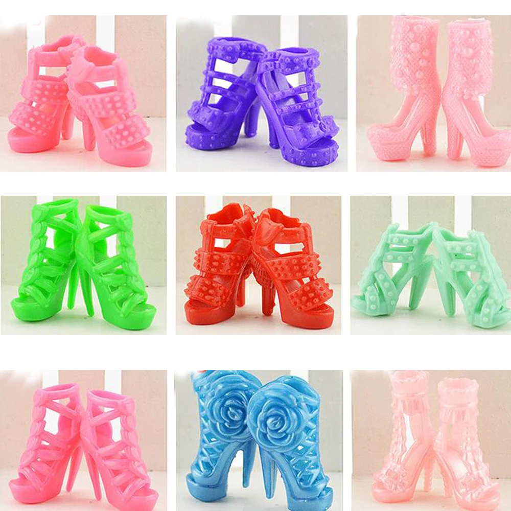 10 пар кукол NK модная Милая разноцветная обувь разных стилей для Барби детская
