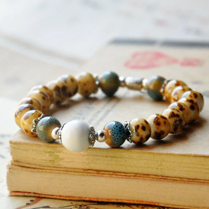 Женские и мужские подвески в виде керамических бусин браслет полые листья