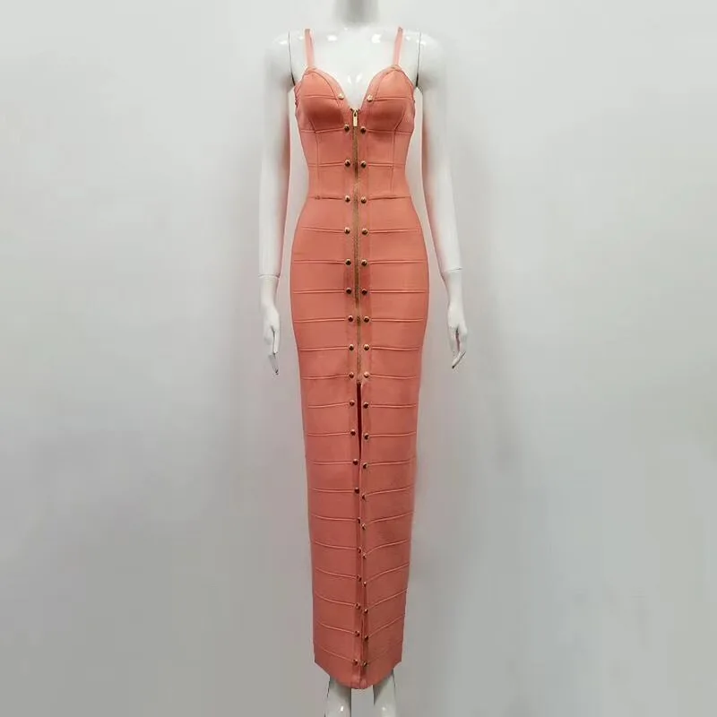 Женское длинное Бандажное платье элегантное вечернее знаменитости на тонких