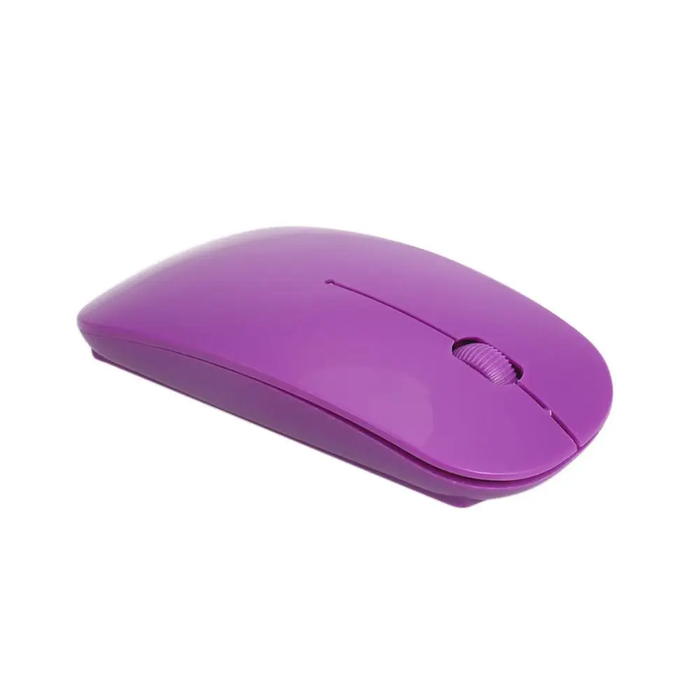 Фиолетовый Amzdeal беспроводная мышь 2,4 ГГц 10 м 1200 dpi оптическая игровая мышь портативная ультра тонкая компьютерная планшет Mac - Цвет: Фиолетовый