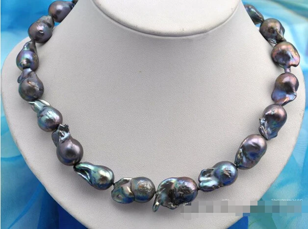 &gt Редкие 18 &quot23 мм барокко черный keshi reborn жемчужное ожерелье|pearl hanger|pearl bead necklacepearl