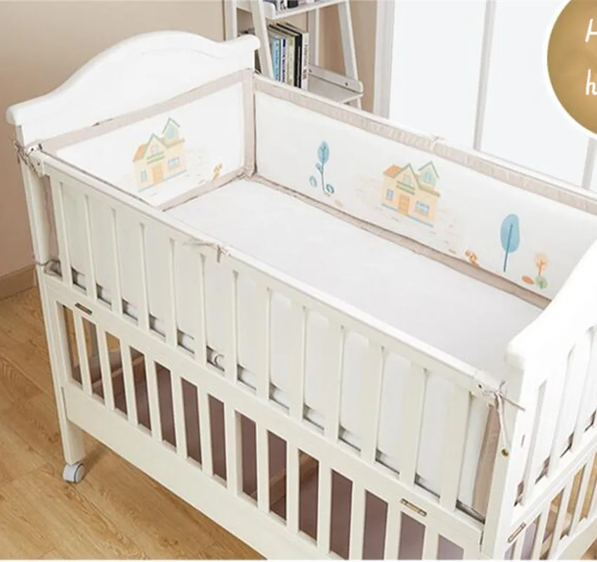 4 шт. мультяшная детская кроватка бампер дышащая сетка универсальная защита от
