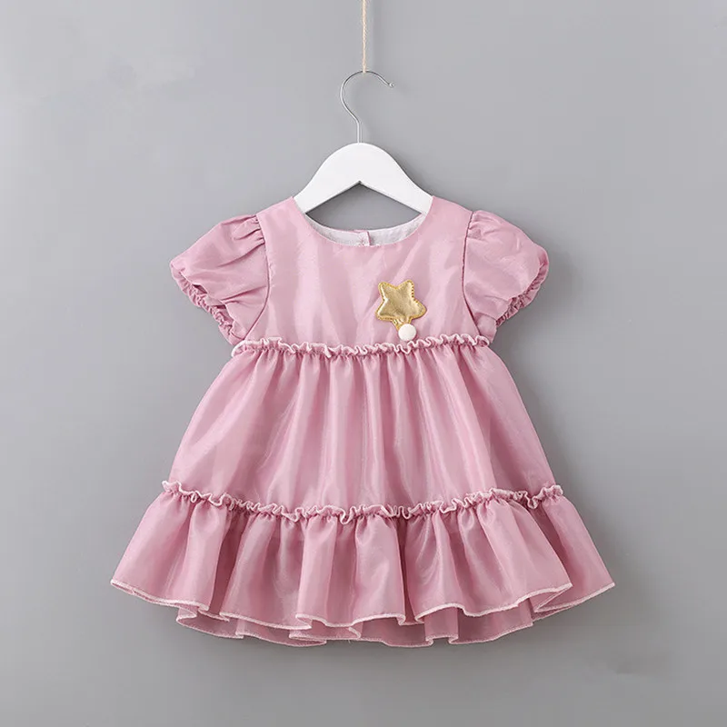 Новинка весна шифоновое платье для маленьких девочек летнее со Звездной